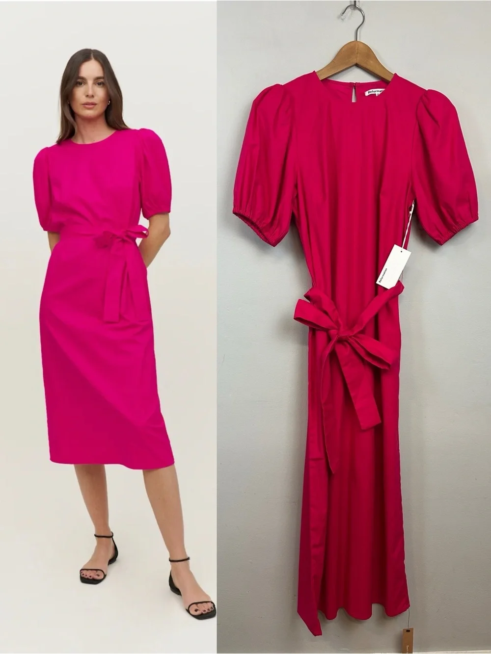 NWT Reformation Rita Dress Corvette Pink XS
